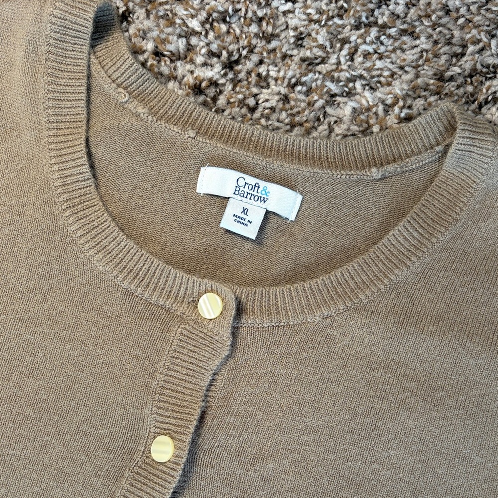 Croft & Barrow Tan Cardigan Sweater